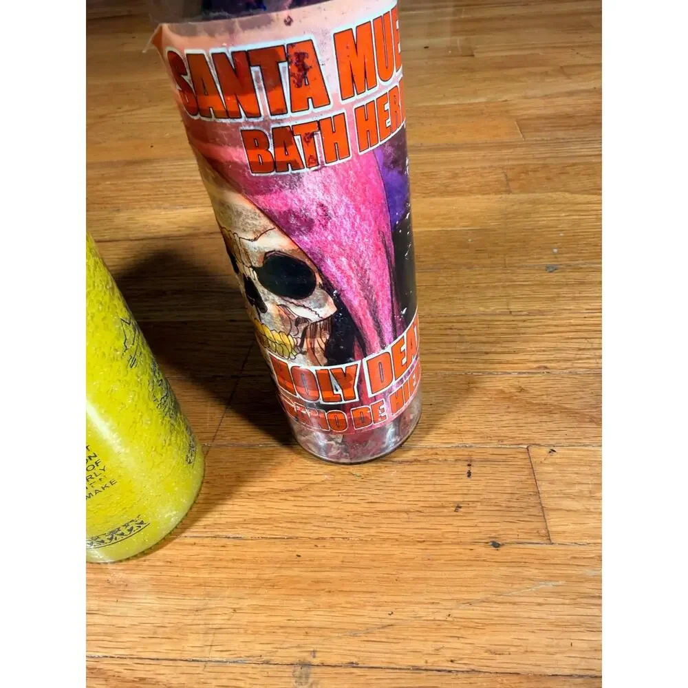 Lot 4 Spiritual Prayer Candles San Simon San Expedito Santa Muerte Bath Herb